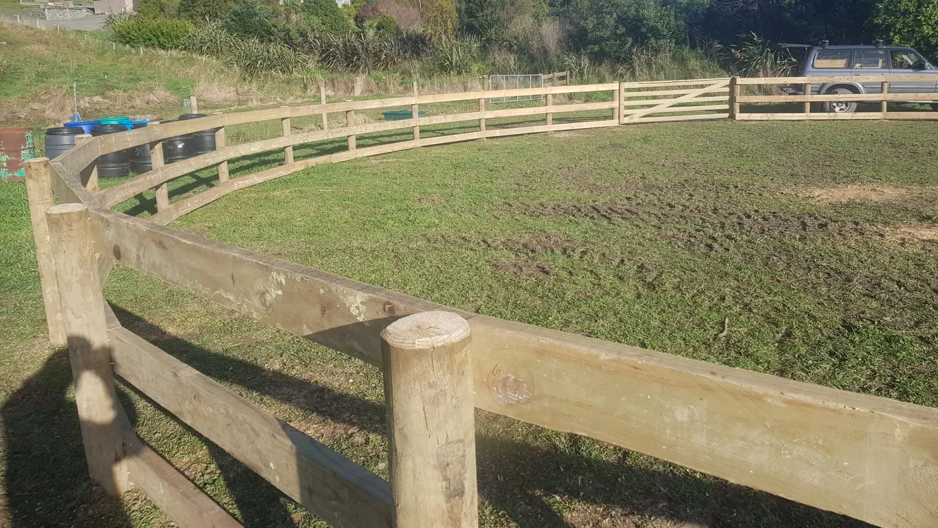 Horse Arena Post and Rail Fencing
